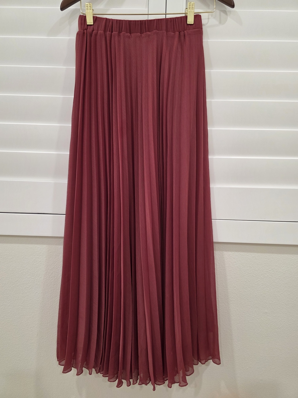 Zara Pleated Maxi Skirt in Dusty Rose